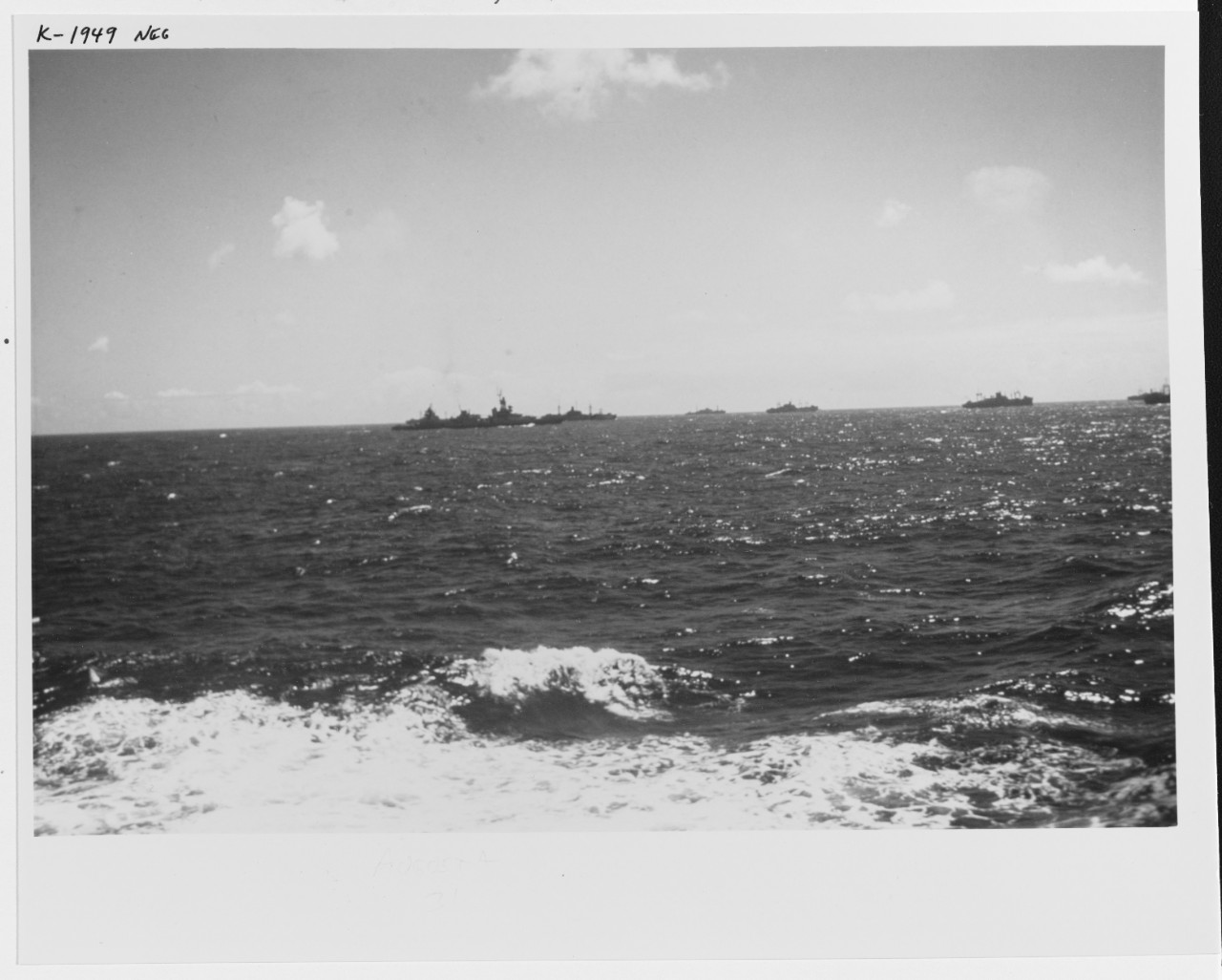 Convoy at sea, probably at the time of the Southern France Operation, August 1944