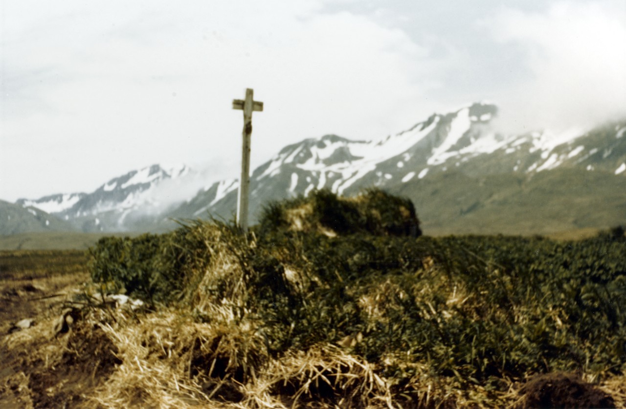Cross on Adak, possibly at a military graveyard, 20 October 1944