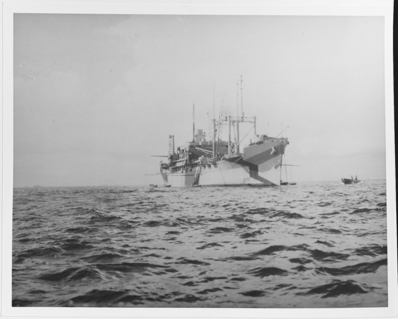 USS HAMLIN (AV-15) anchored in Ulithi Harbor, Carolines, circa October-December 1944