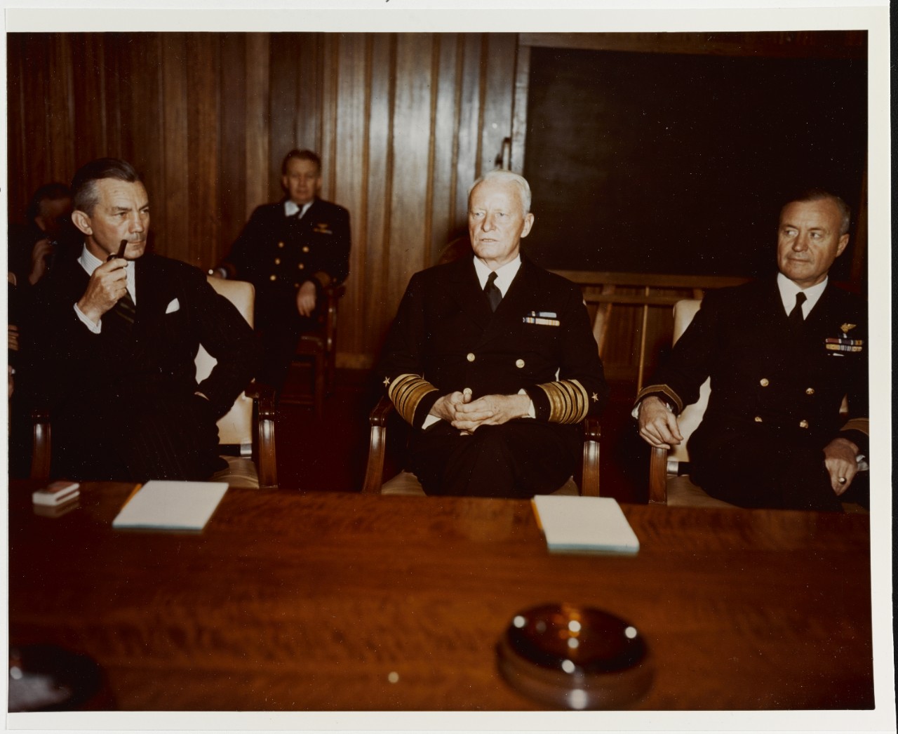 Fleet Admiral Chester W. Nimitz, USN, Commander in chief, Pacific Fleet and Pacific Ocean Area.