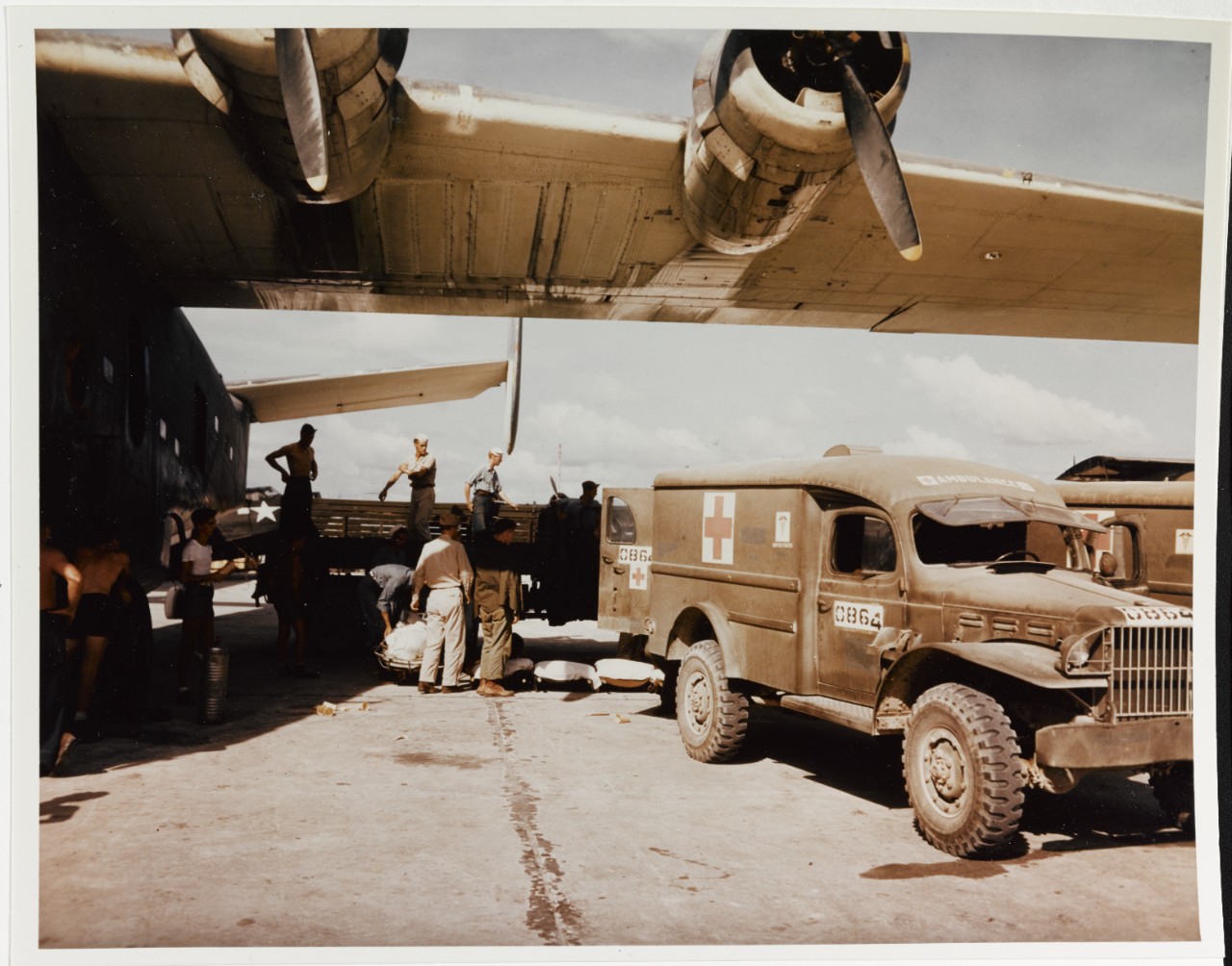 Air Evacuation of wounded men from the Philippines, circa Mid- 1945