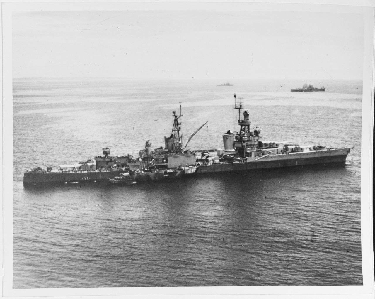 USS LOUISVILLE (CA-28) off the Southern coast of Okinawa, 30 May 1945