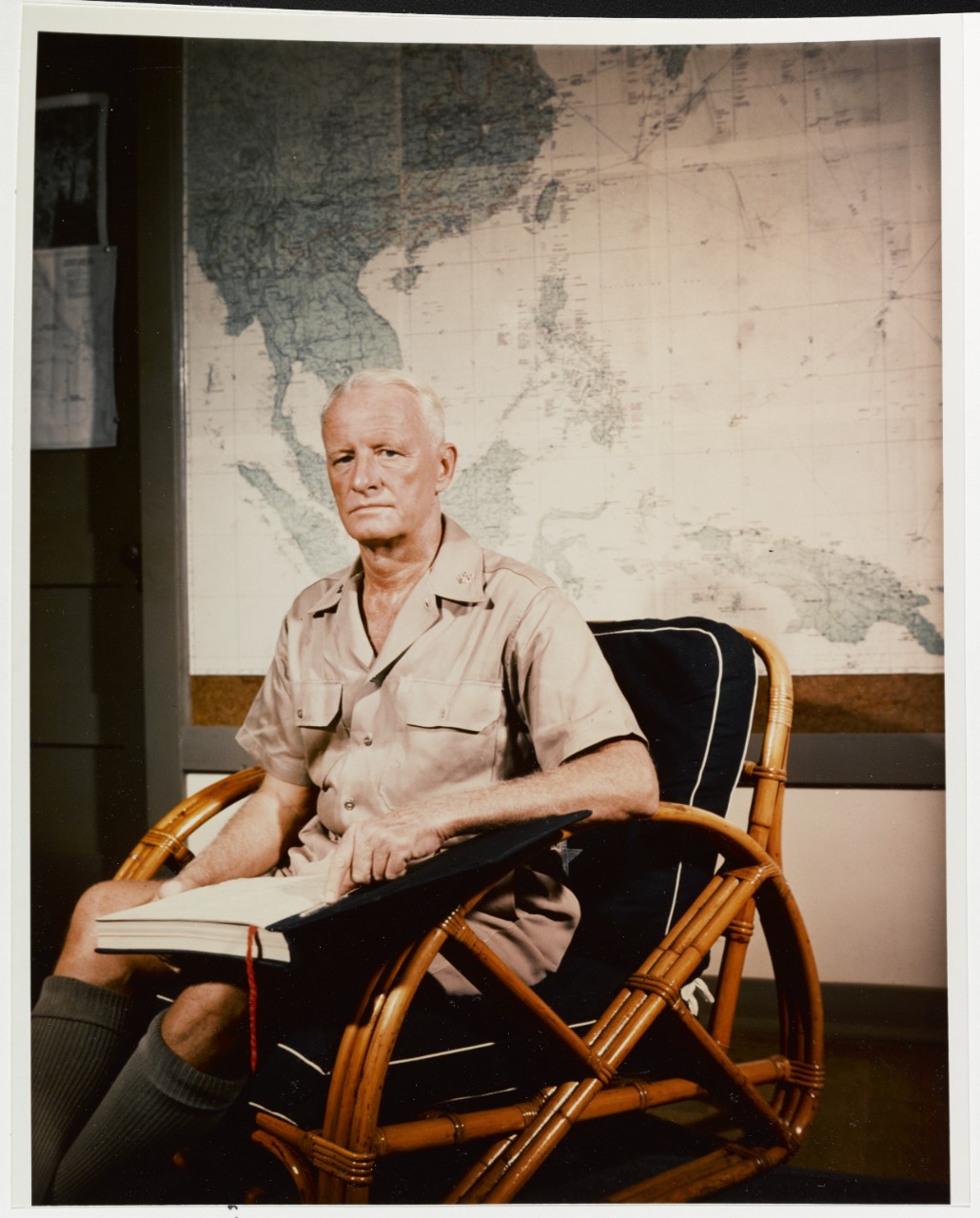 Fleet Admiral Chester W. Nimitz, Commander in Chief, Pacific Fleet and Pacific Ocean Areas.