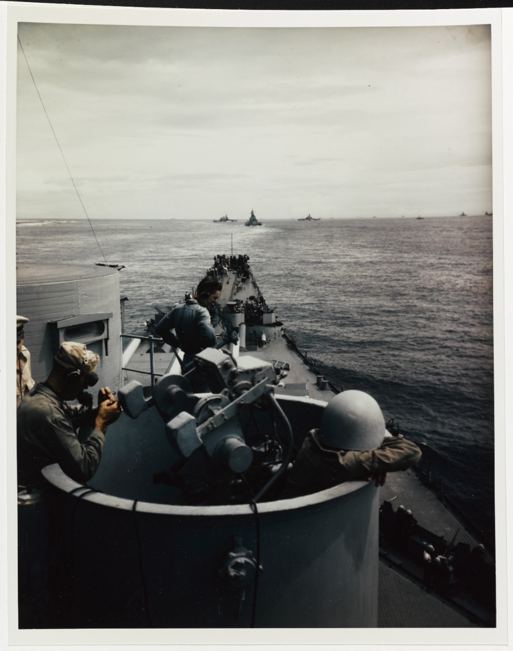 USS IOWA (BB-61) out of a Pacific Anchorage, during 1944