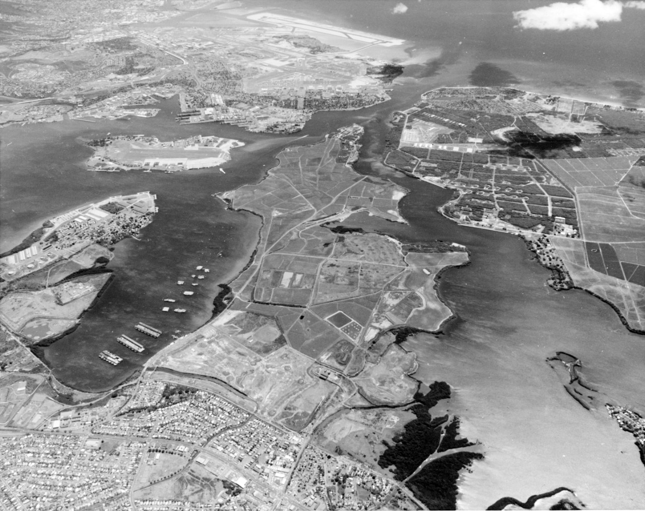 Aerial View of Pearl Harbor Area