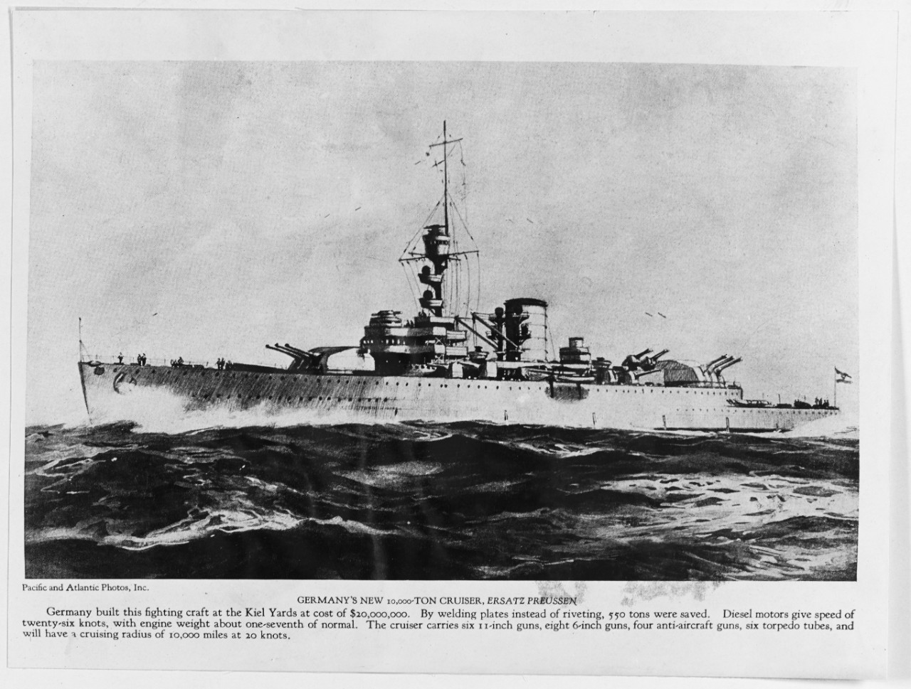 German cruiser ERSATZ PREUSSEN