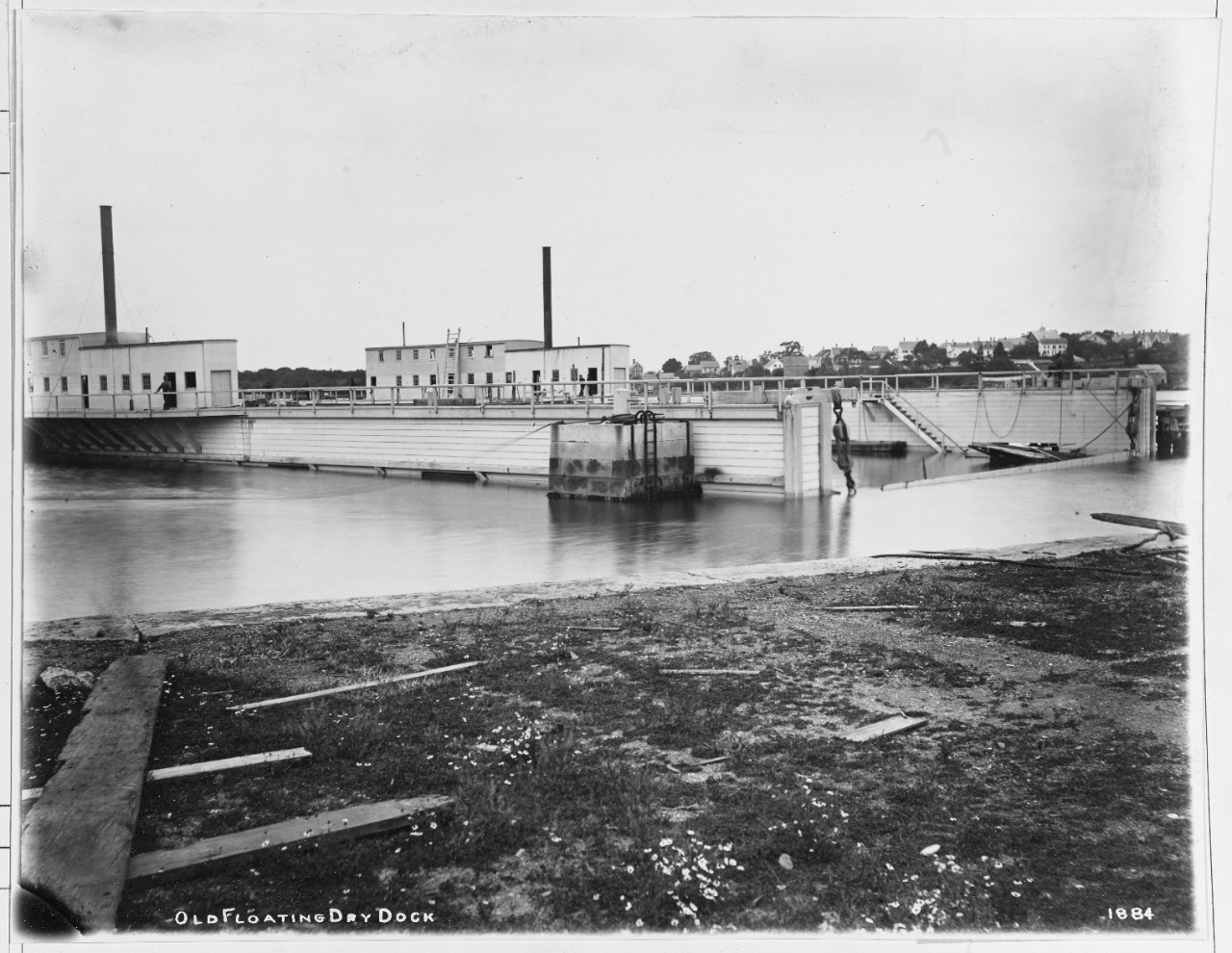 Old Floating Dry Dock, Portsmouth Navy Yard, Portsmouth, New Hampshire, 1884. 