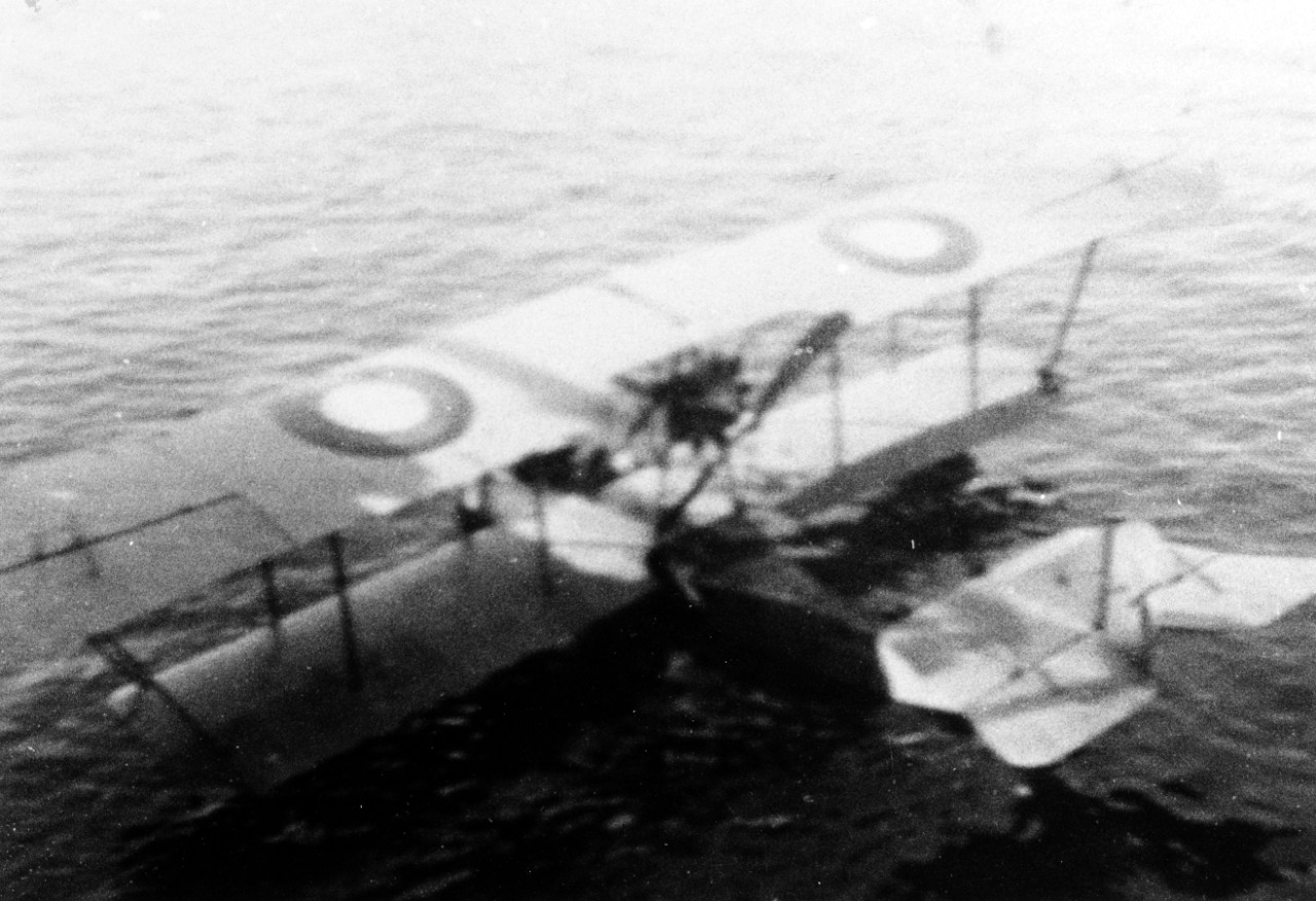 Russian Navy Grigorovich M-5 Type Flying Boat alongside the Seaplane Carrier ALMAZ during World War I