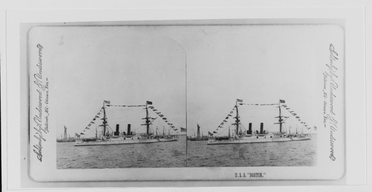 USS BOSTON (1887-1946), stereograph