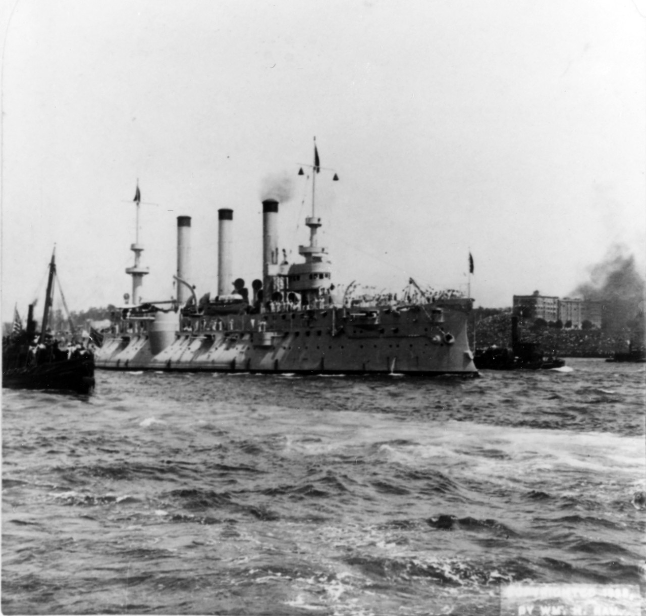 USS BROOKLYN (CA-3), single frame of stereograph