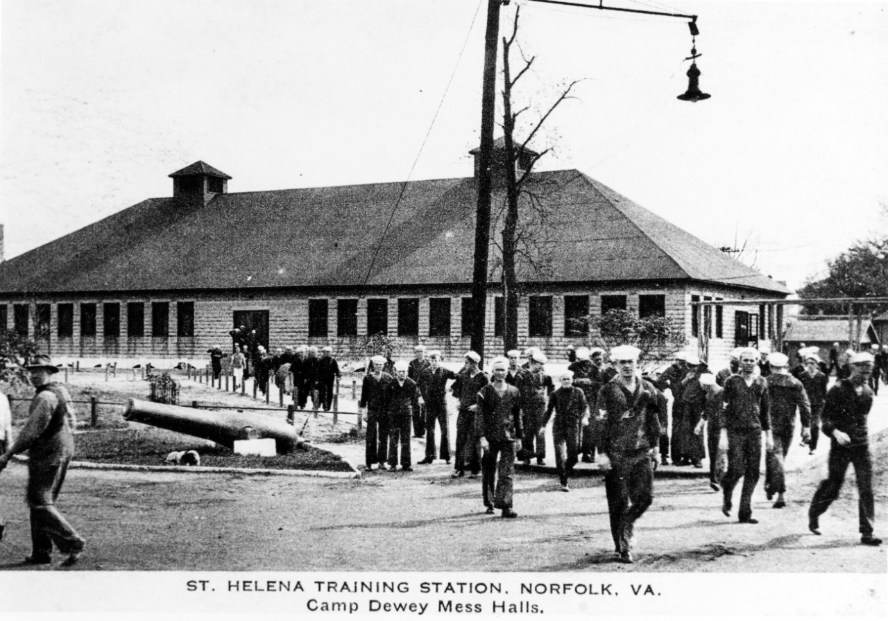 St. Helena Naval Training Station, Norfolk, Virginia. Camp Dewey Mess Halls, circa 1918