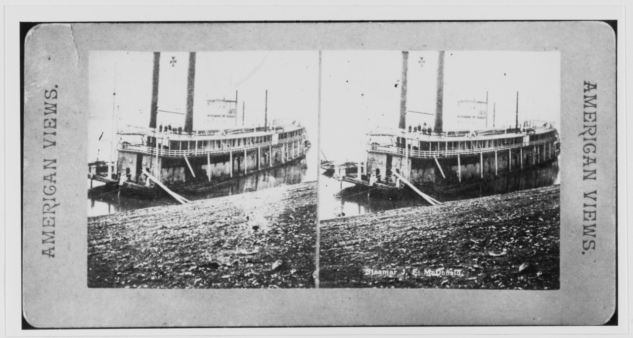 Stern-Wheel-Steamship J.E. MCDONALD photographed circa 1860-1890, probably on the American Western rivers