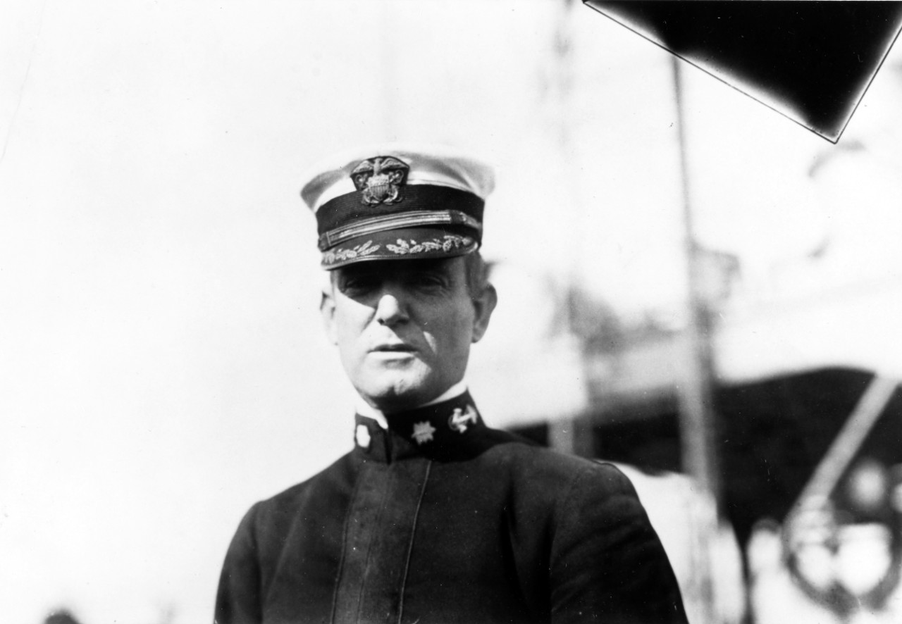 CDR William A. Moffett on board ship, circa 1912-1914.