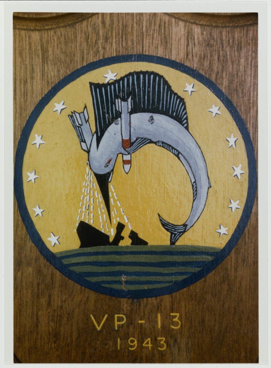 Insignia: Patrol Squadron Thirteen (VP-13). Plaque bearing the date of 1943