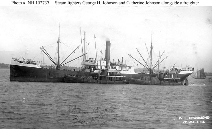 Photo #: NH 102737  Steam lighters George H. Johnson Catherine Johnson