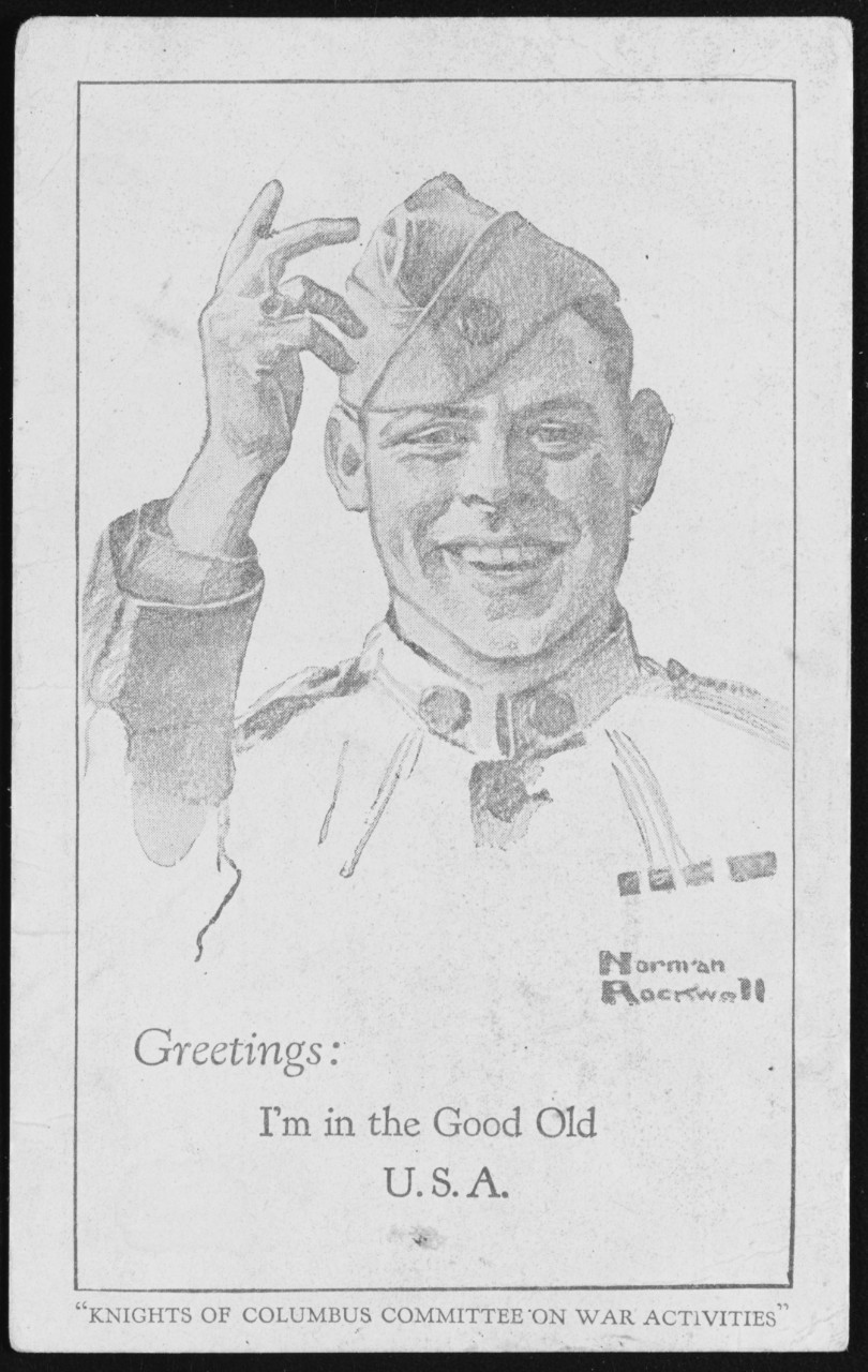 Photo #: NH 104114-KN Knights of Columbus Post Card for Returning Troops, 1919