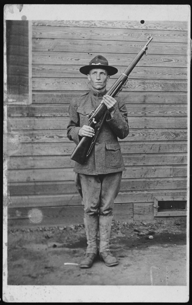 Photo #: NH 105113  U.S. Army Soldier with M1917 Rifle