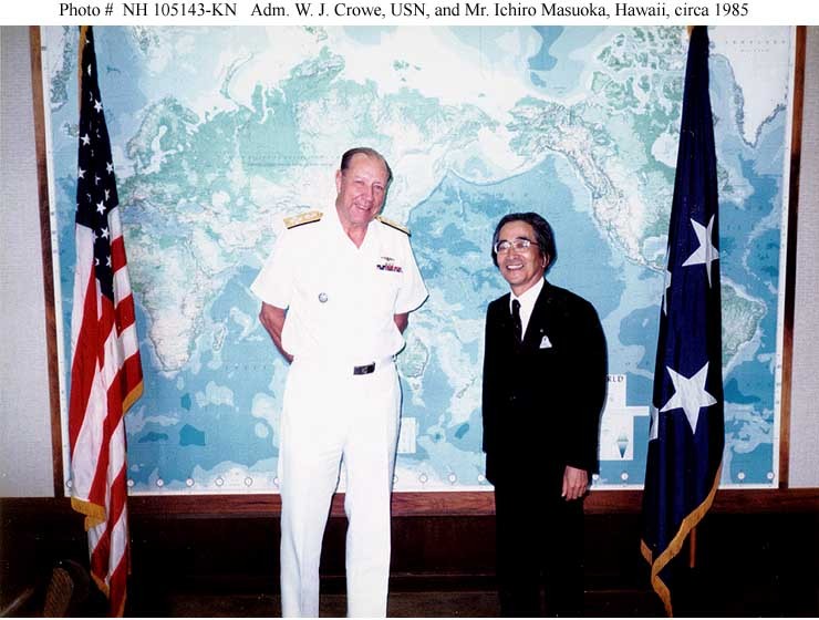 Photo #: NH 105143-KN Admiral William J. Crowe, USN Mr. Ichiro Masuoka