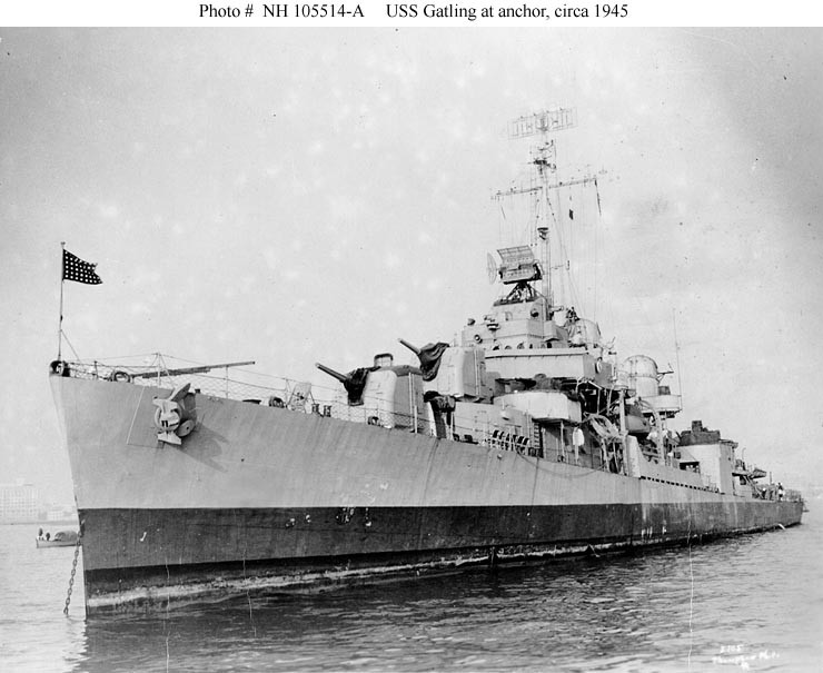Photo #: NH 105514-A  USS Gatling