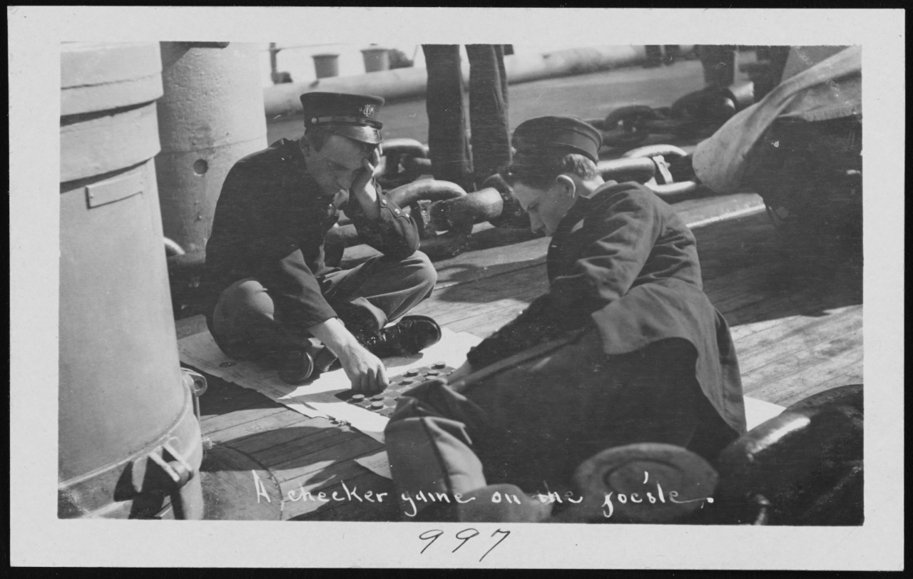 Photo #: NH 106076  Marines playing a game of checkers