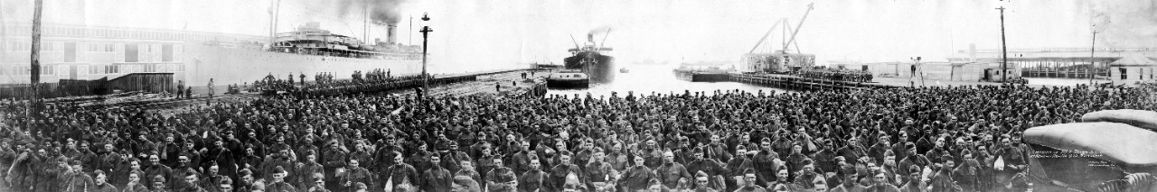 Photo #: NH 106244  &quot;Landing of A.E.F. Troops July 16th 1919 at Newport News Va. U.S.S. Matsonia&quot;