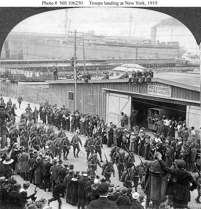 Photo #: NH 106250  Troops Arriving at New York, 191