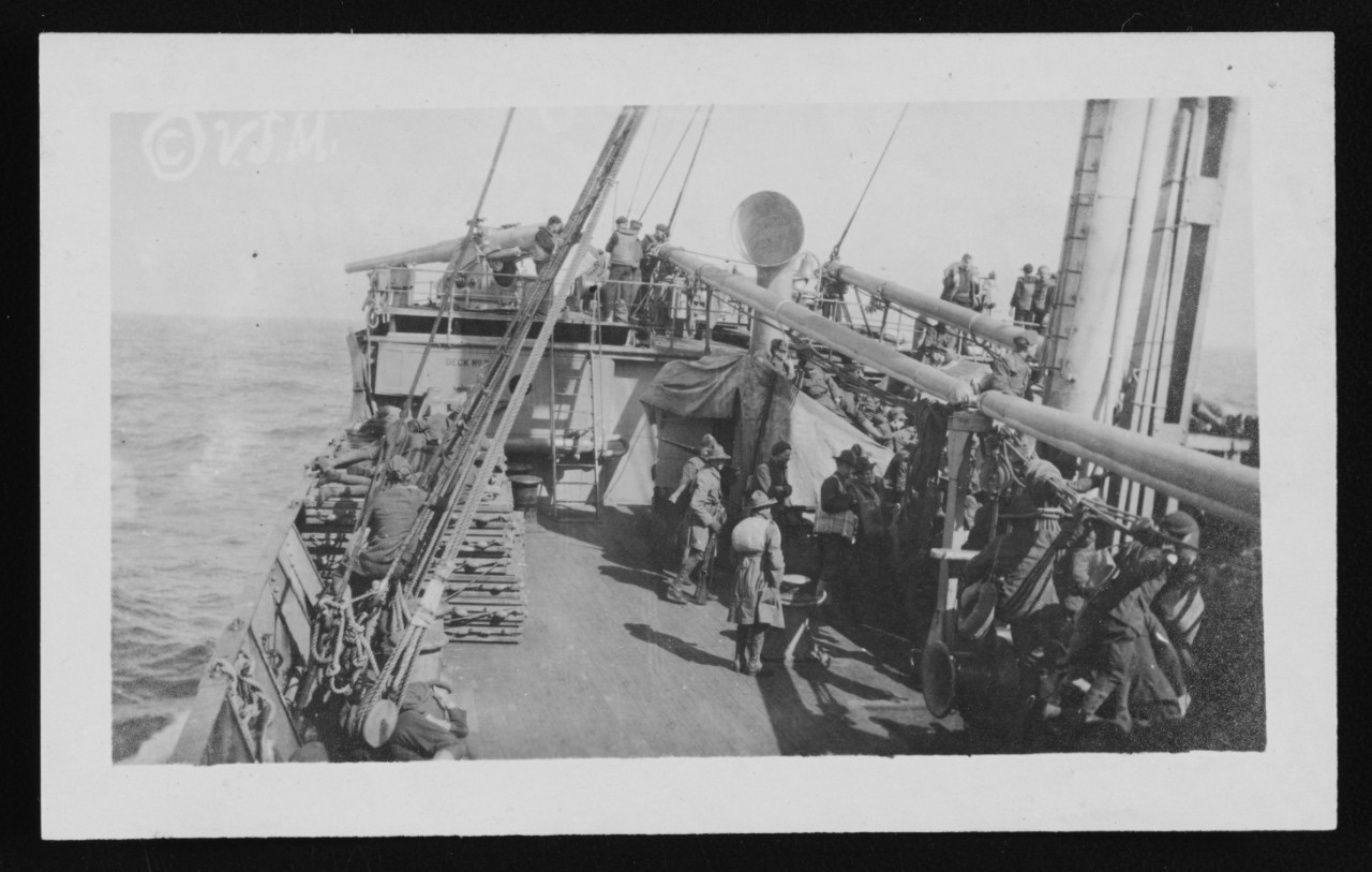 Photo #: NH 106289  &quot;St. Patrick's Day at Sea on U.S.S. Tenadores 1918&quot;