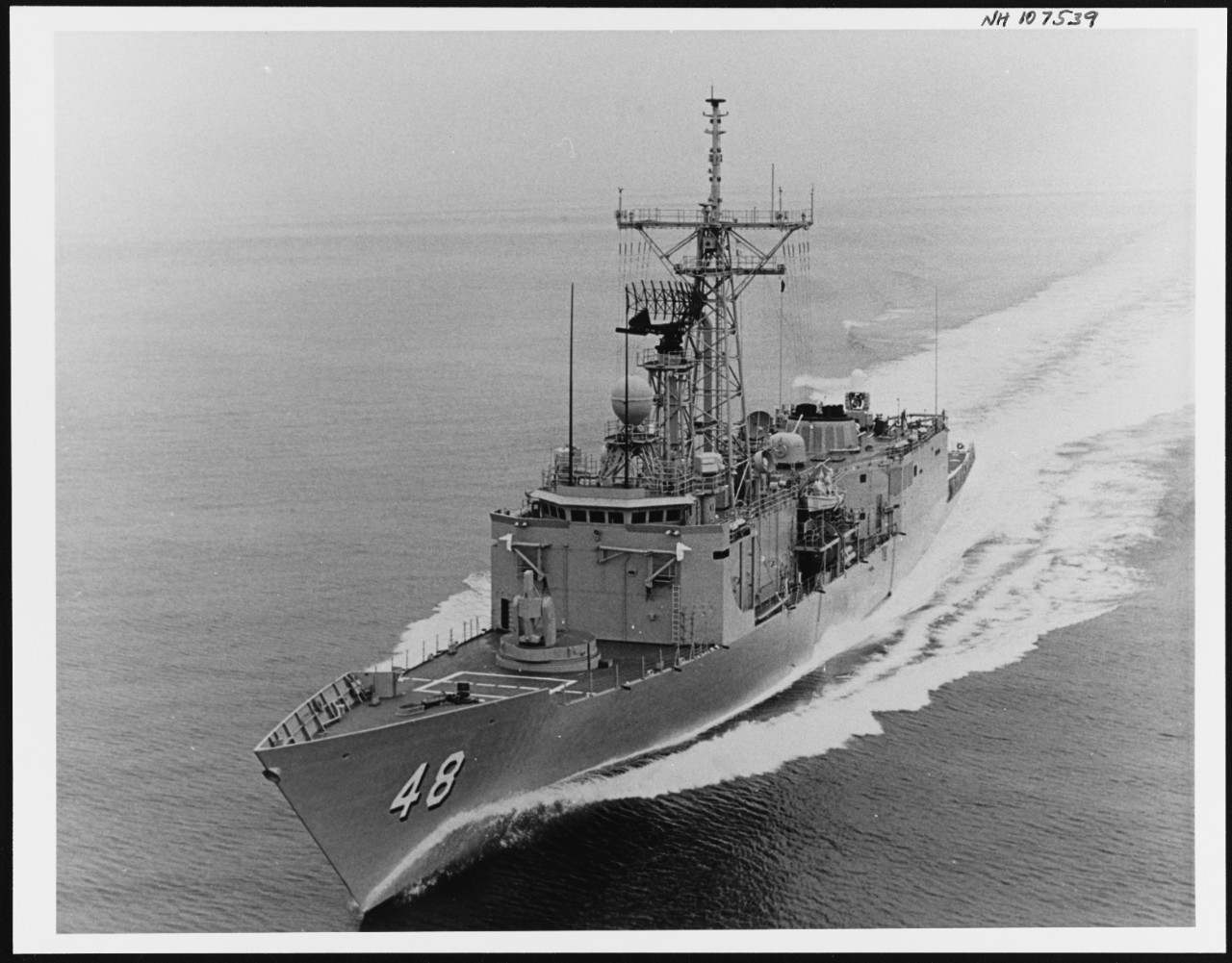 USS Vandegrift (FFG-48) Underway in Puget Sound, Washington during sea trials on 25 September 1984. Official U.S. Navy Photograph, from the collections of the Naval History and Heritage Command.