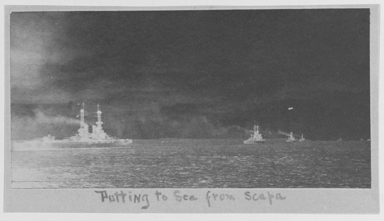 6th Battle Squadron U.S. Fleet, putting to sea from Scapa Flow.