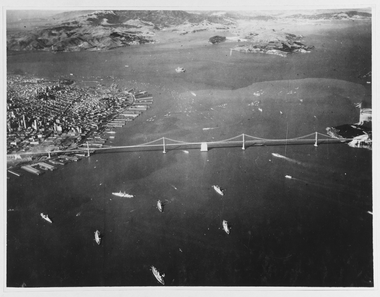 Ships at anchor San Francisco Harbor.
