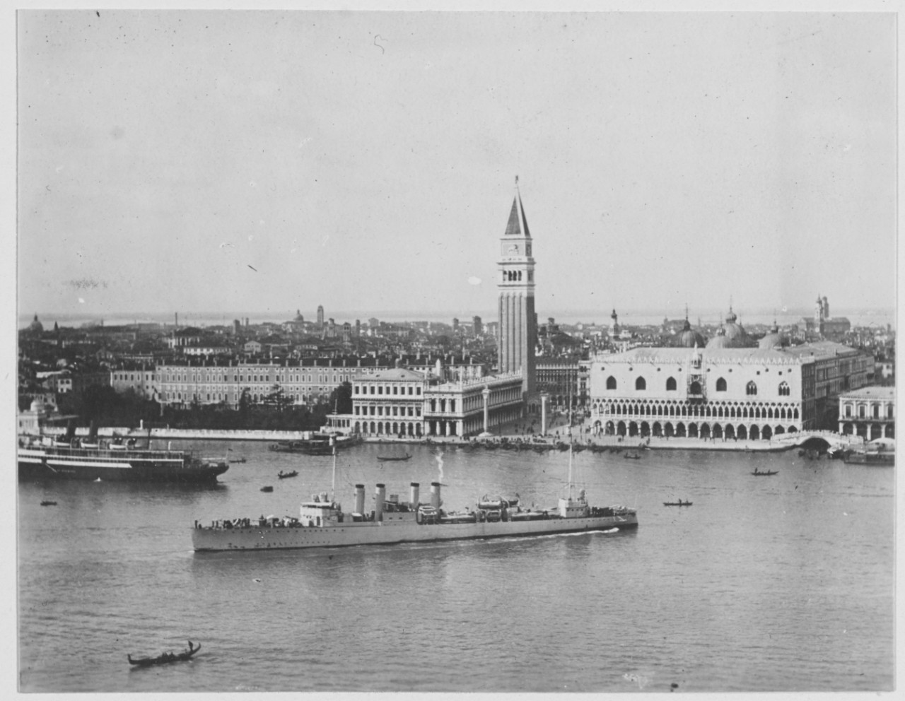 U.S. Destroyer in a Canal at Venice, Italy