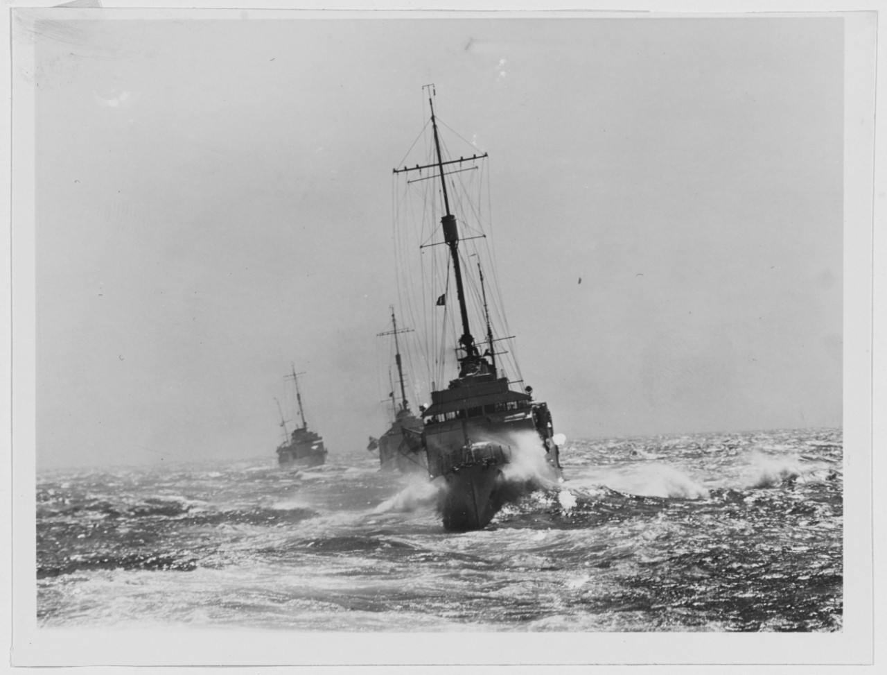U.S. Destroyers Maneuvering at Sea