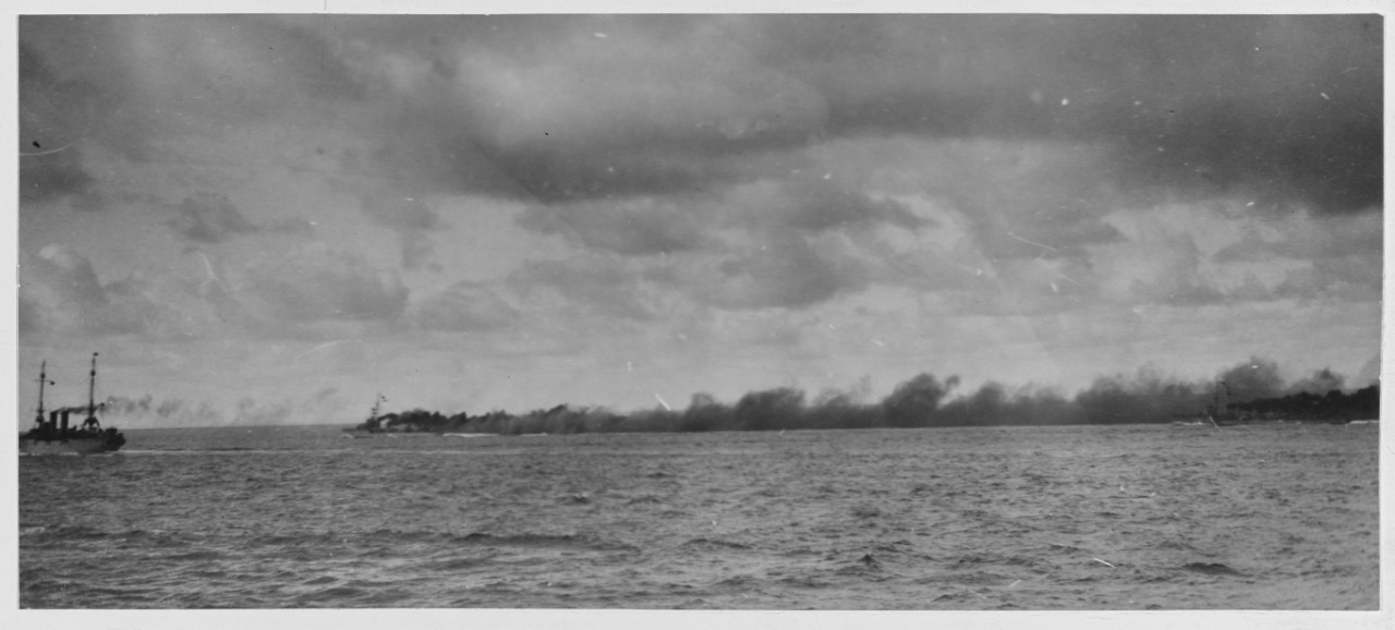 U.S. Destroyer Making Smoke Screen