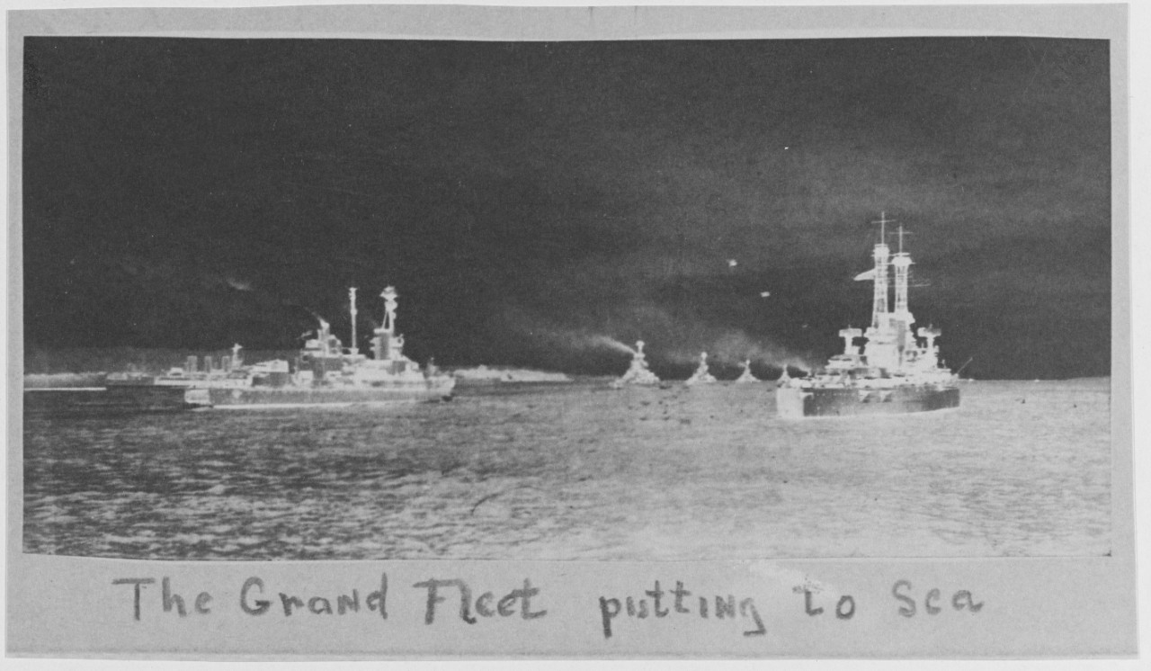 The Grand Fleet putting to sea, 1918.