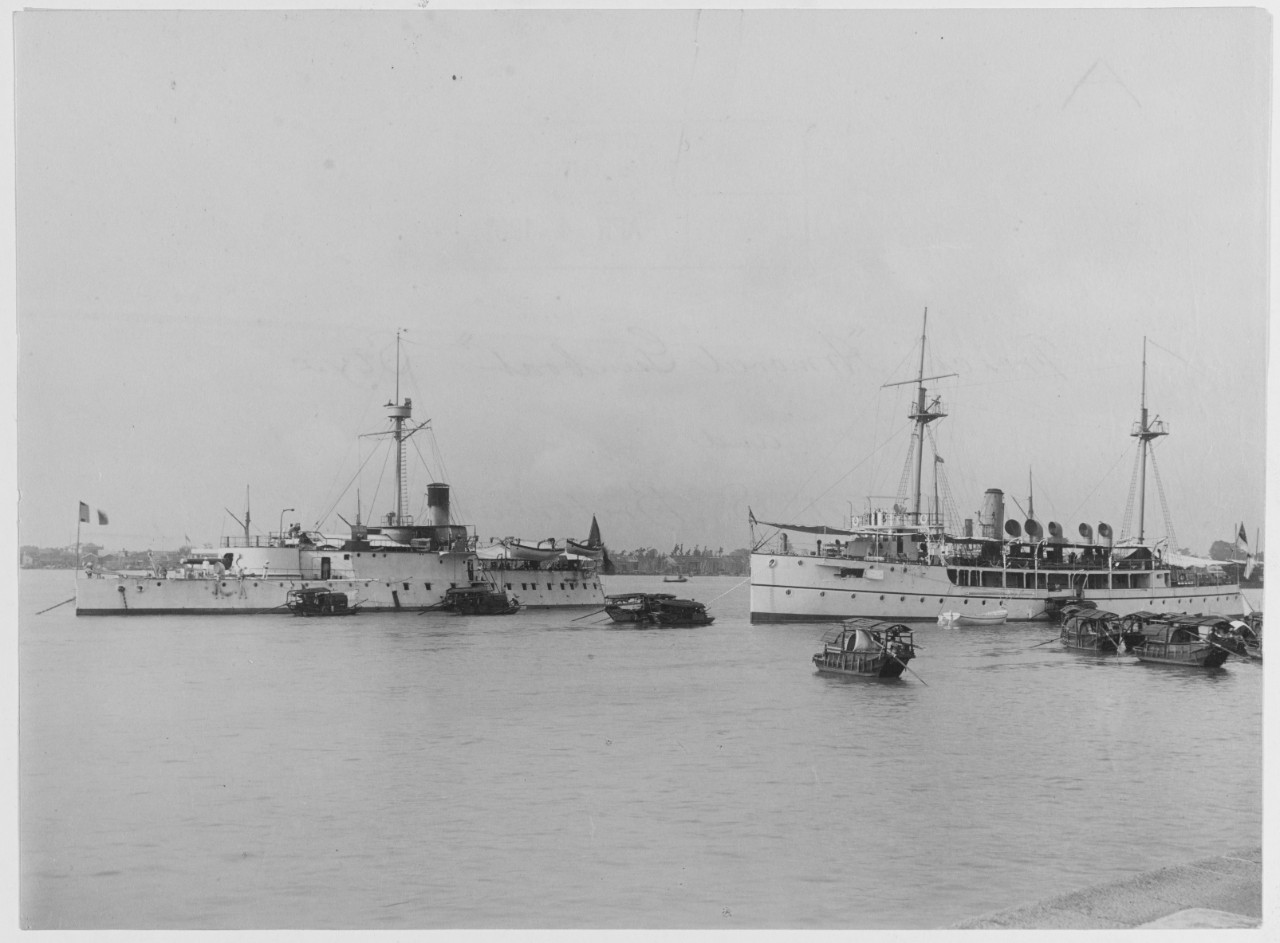 French and British gunboats.