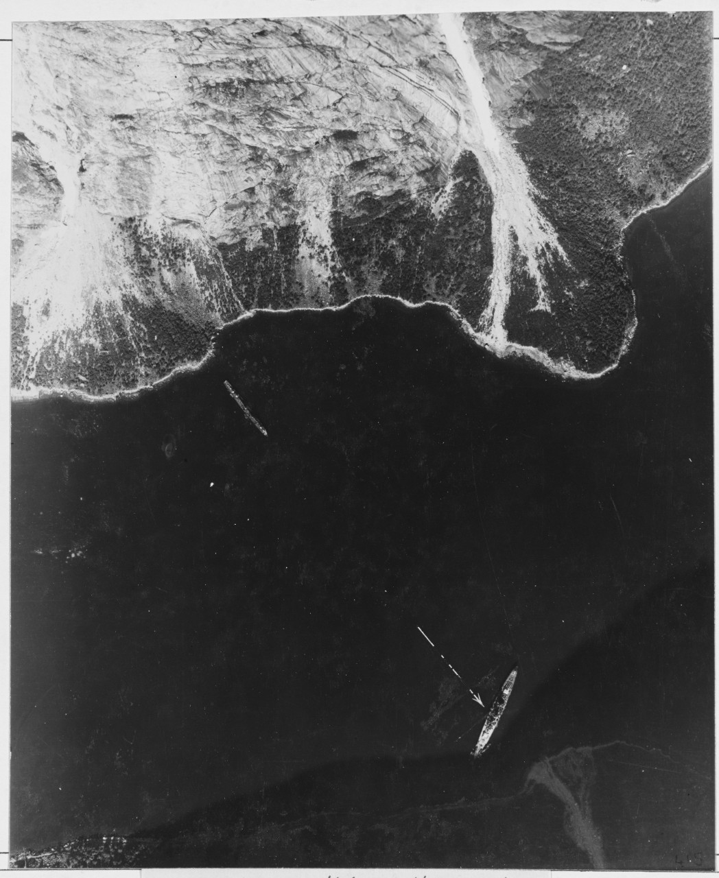 Aerial view looking down at German Ship ADMIRAL SCHEER. Germany -CA. (Deutschland Class). July 17, 1942