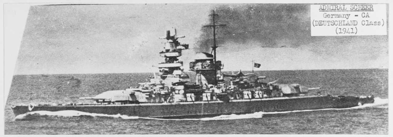 German Ship ADMIRAL SCHEER. Germany -CA. (Deutschland Class). 1941