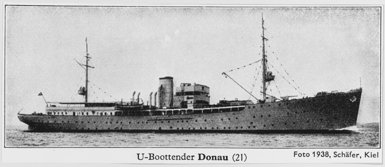 German Sub Tender DONAU. 1938. U-Boottender DONAU (21) Foto 1938, Schafer, Kiel