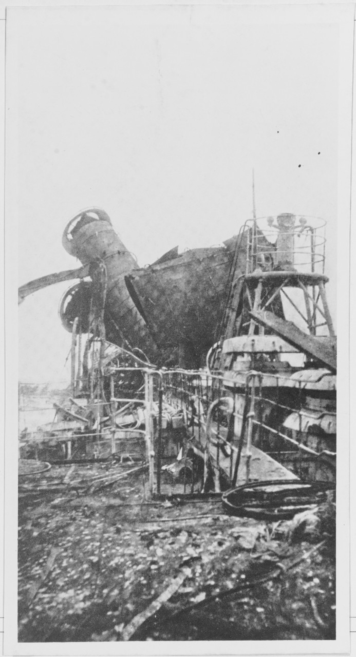 Wreck of German Raider EMDEN, showing compass, forecastle and bridge