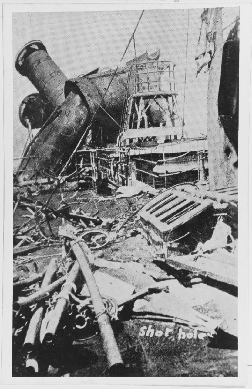 Wreck of German Raider EMDEN, view looking forward