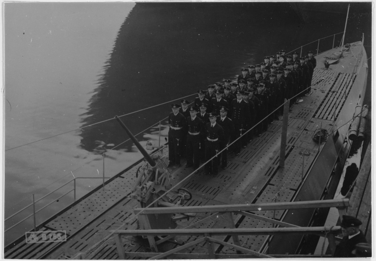Commissioning of U-428 at the Yard of A.G. Weser, Bremen, Germany.
