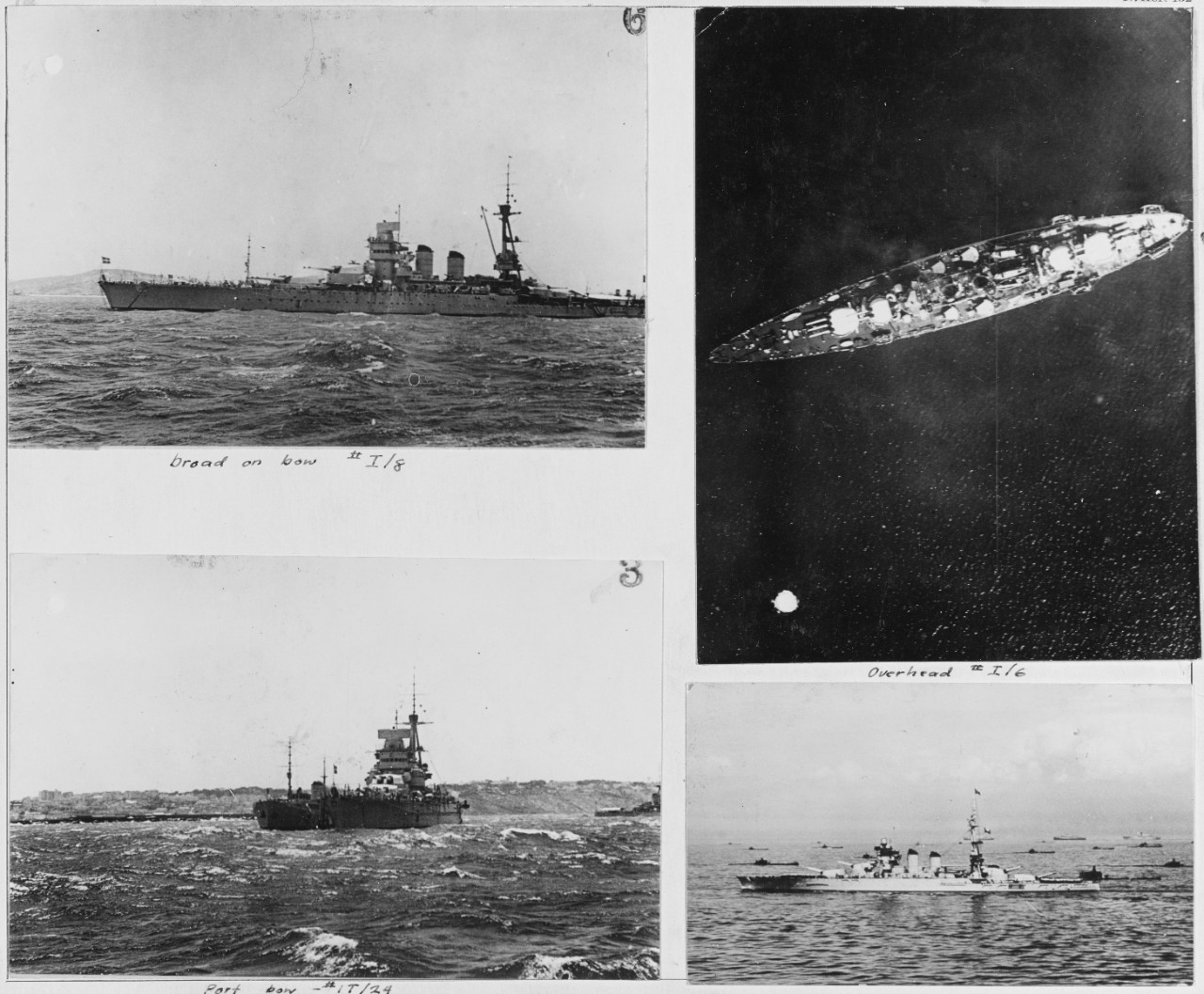 CAVOUR - Italy- BB (Cavour Class battleships) As modernized. October 1933- June 1937