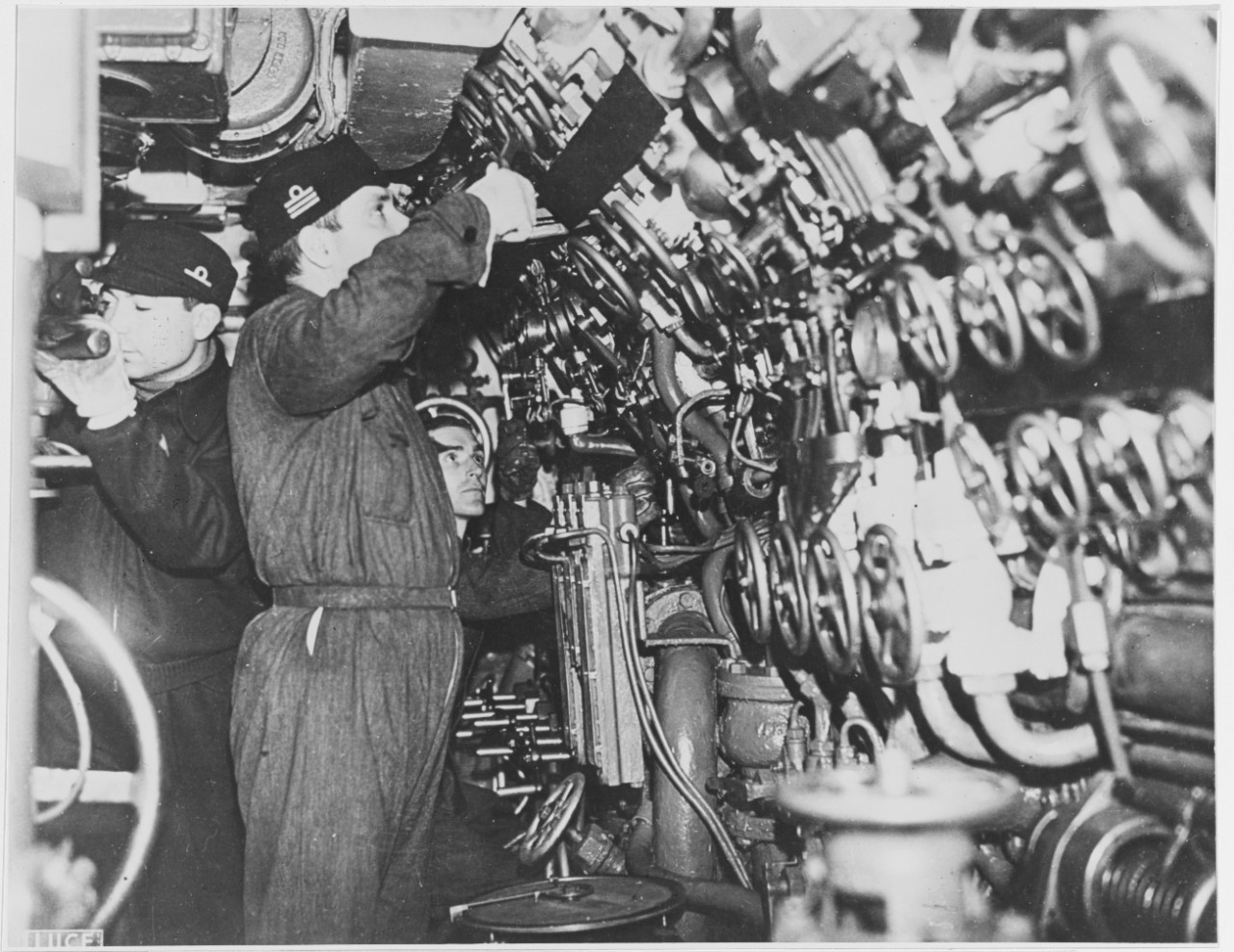 Control Room of Italian submarine. Circa 1938