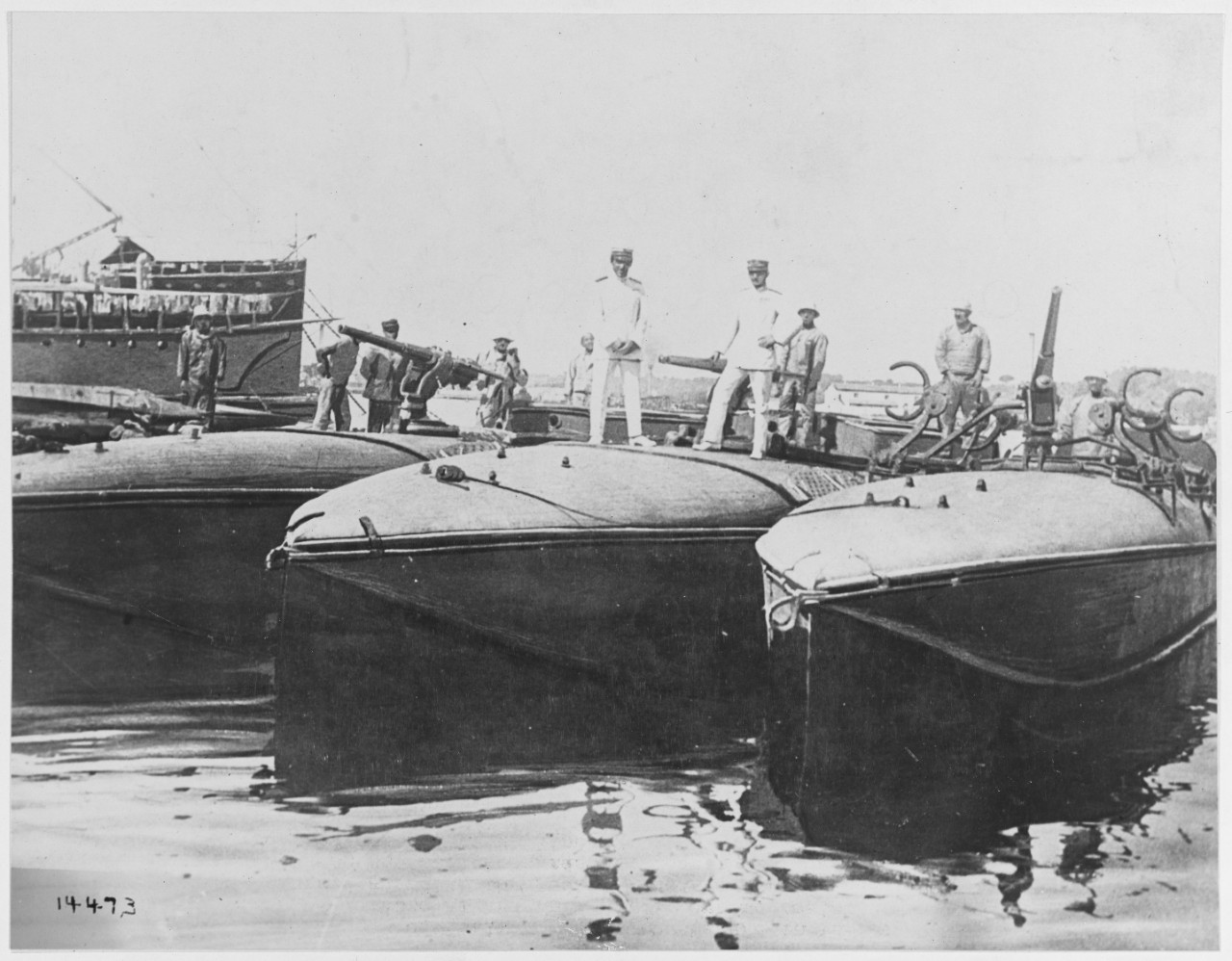 Squadron of Italian submarine chasers in the harbor of Durazzo Albania
