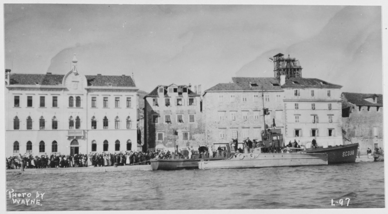 American and Italian sub chasers at Trau, Dalmatia. September 23, 1919