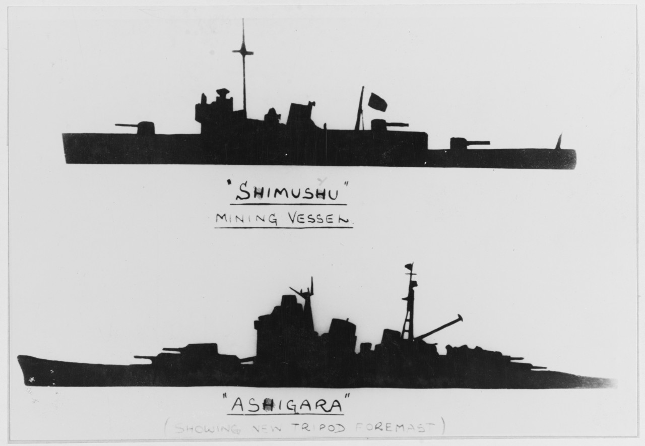 Japanese Cruiser ASHIGARA and Minelayer SHIMUSHU, June 20, 1941