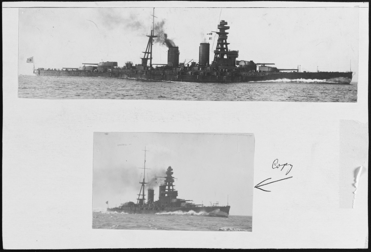 Japanese battleship: HIJMS MUTSU. 1924