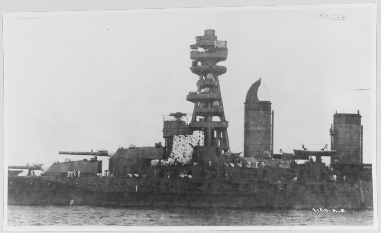 Japanese battleship: HIJMS MUTSU. Nayato Class. July 1927