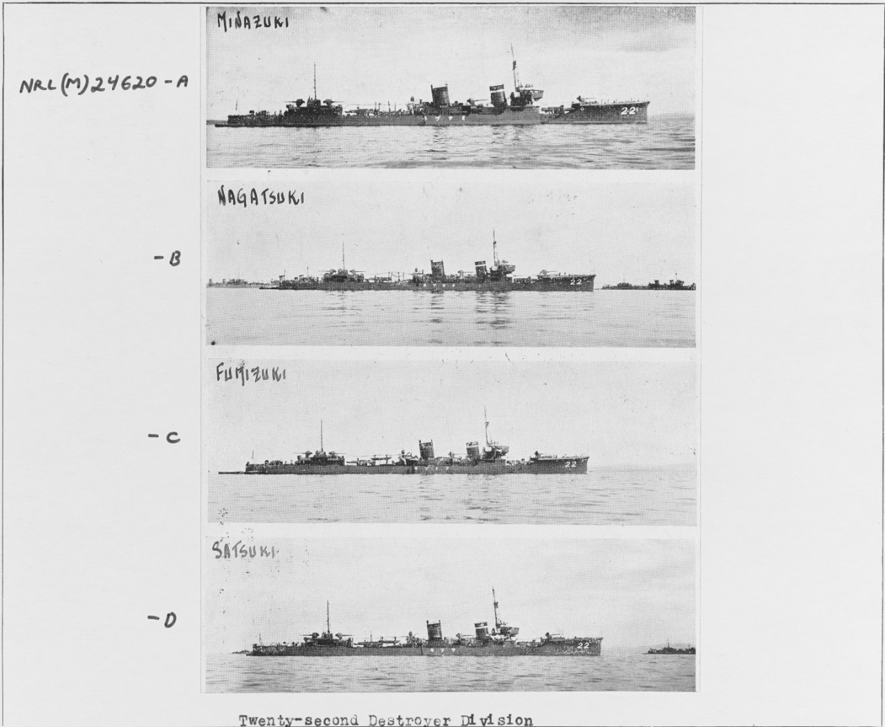 Japanese Destroyers: MINAZUKI, NAGATSUKI, FUMIZUKI, SATSUKI