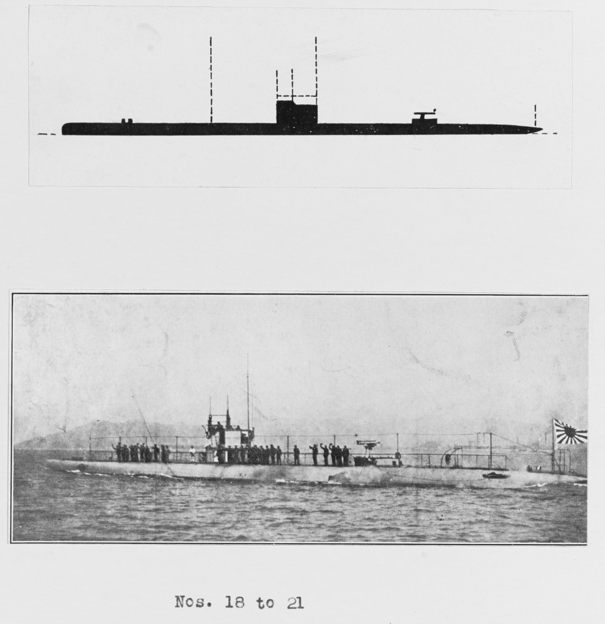 NH 111775 Japanese Submarines Nos. 18 to 21